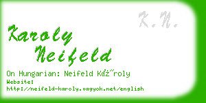 karoly neifeld business card